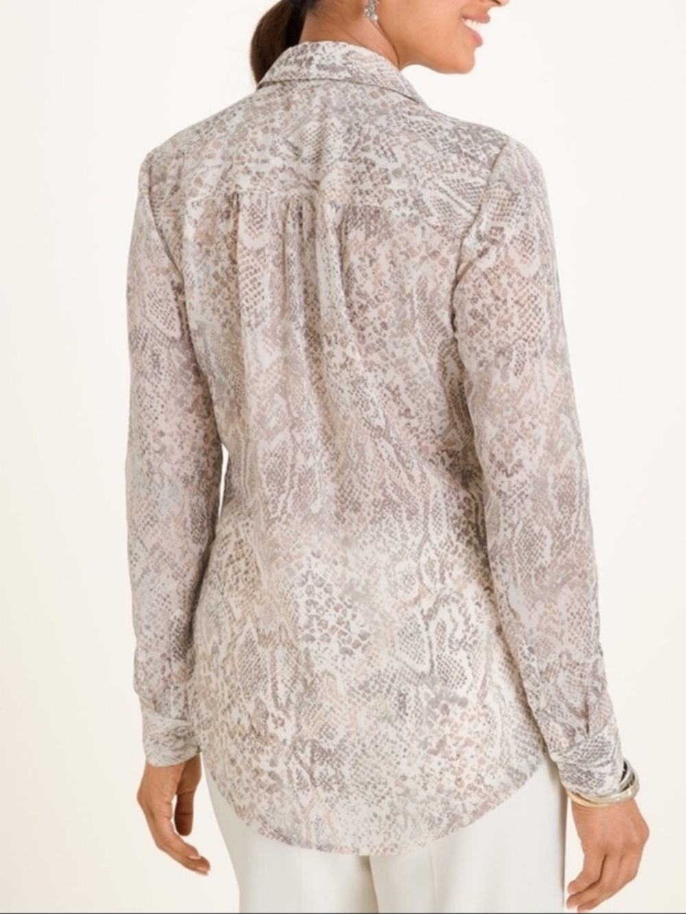 NWT Chico’s Python-Print Blouse - Picture 4 of 8